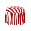 ASHBY upholstered red stripe ottoman with frill